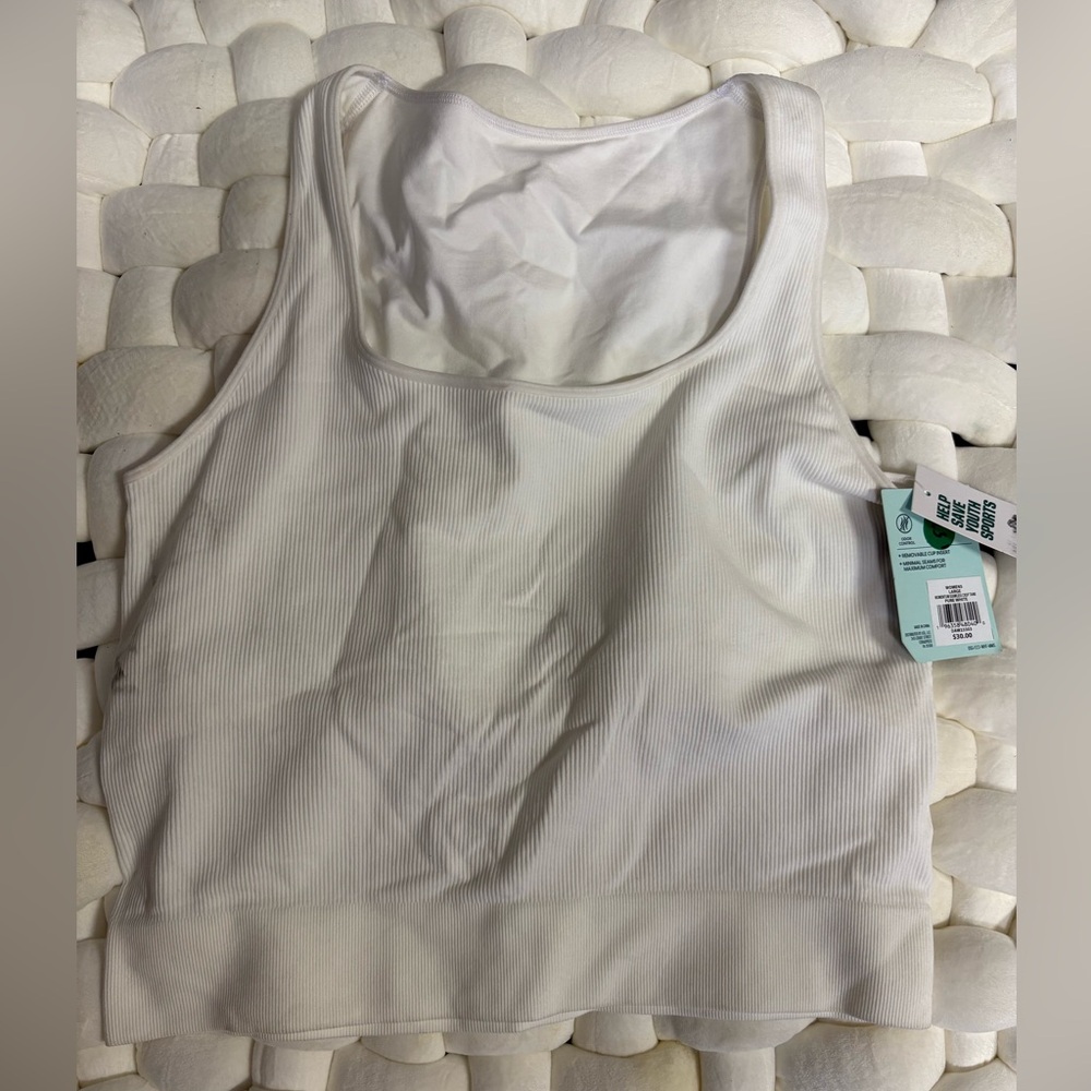 DSG White Ribbed Women's Tank Top